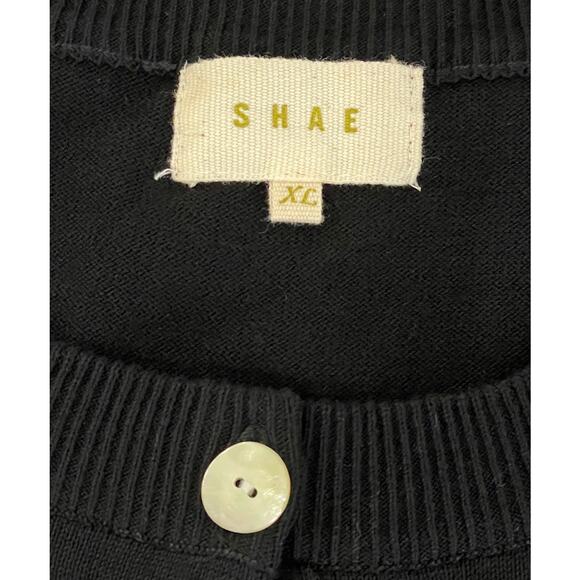 Anthropologie Shae Button Front Cardigan Black XL Cotton Minimalist Contemporary - Picture 7 of 9